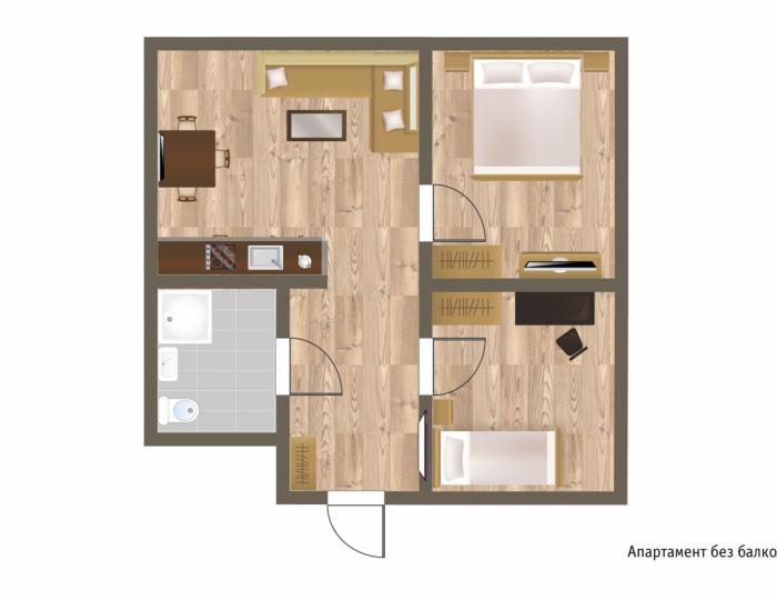 Апартаменты без балкона (1 этаж) - ГК «Поляна 1389 Отель и СПА»