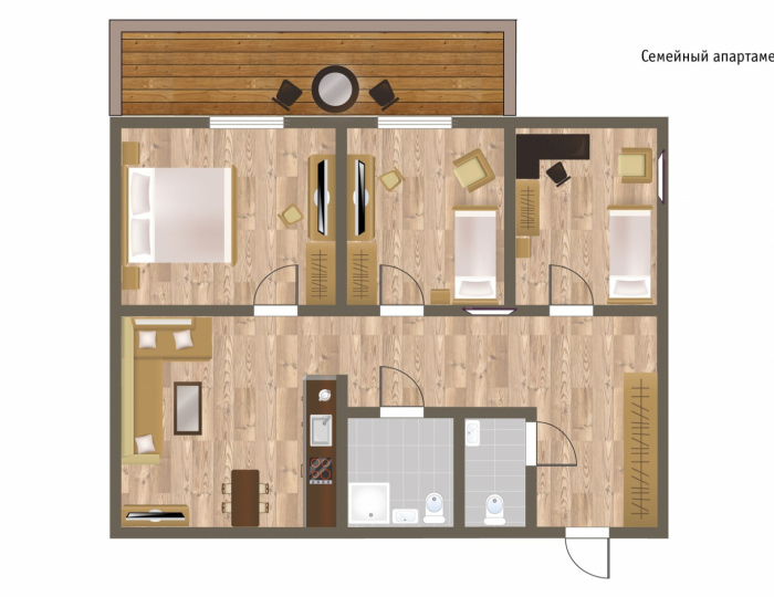Семейный апартамент - ГК «Поляна 1389 Отель и СПА»